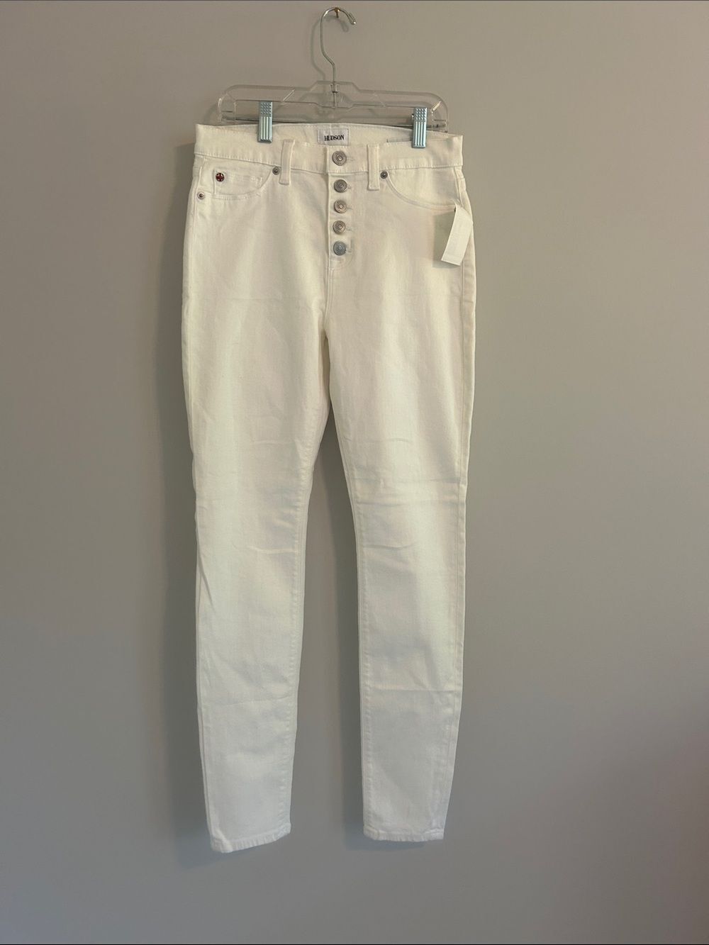 Hudson Jeans High-Rise Ciara Super Skinny White Jeans Size 26 NWT